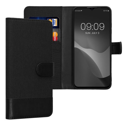 Kwmobile Калъф за Ulefone Note 16 Pro, Черен, Текстил/Силикон, 61723.73