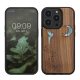 Kwmobile калъф за Apple iPhone 14 Pro, кафяв/многоцветен, дърво/силикон, 59126.08