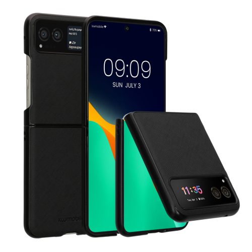 Kwmobile калъф за Motorola Razr 40, черен, пластмасов, 61721.01