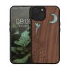 Kwmobile калъф за Apple iPhone 14, кафяв/многоцветен, дърво/силикон, 59124.05