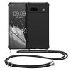 Kwmobile калъф с връзка за Google Pixel 7a, черен, силиконов, 61600.01