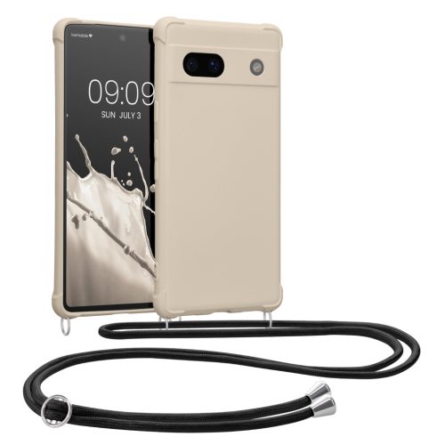 Kwmobile калъф с връзка за връзка за Google Pixel 7a, кремав, силиконов, 61600.16