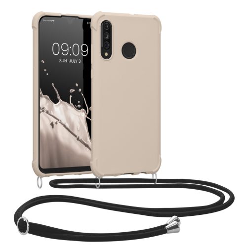 Kwmobile калъф с връзка за връзка за Huawei P30 Lite, кремав, силиконов, 52079.16