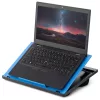 Masa reglabila laptop Navaris, 9 unghiuri, 37.6x28x5.8 cm, perna dubla, negru, plastic/textil