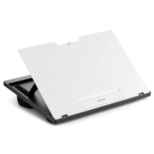 Masa reglabila laptop Navaris, suport 9 unghiuri, pentru birou si acasa, negru, plastic/textil