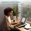 Masa reglabila laptop Navaris, suport 9 unghiuri, pentru birou si acasa, negru, plastic/textil