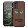 Kwmobile калъф за Samsung Galaxy A14 5G, кафяв, дърво/силикон, 60817.08