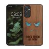Kwmobile калъф за Samsung Galaxy A34 5G, кафяв, дърво/силикон, 60813.08