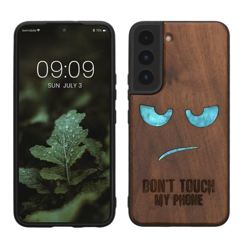 Kwmobile калъф за Samsung Galaxy S22, кафяв, дърво/силикон, 58306.08