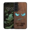 Kwmobile калъф за Samsung Galaxy S22, кафяв, дърво/силикон, 58306.08