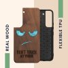 Kwmobile калъф за Samsung Galaxy S22, кафяв, дърво/силикон, 58306.08
