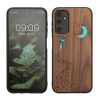 Kwmobile калъф за Samsung Galaxy A14 5G, кафяв/многоцветен, дърво/силикон, 60817.07