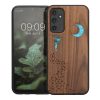 Kwmobile калъф за Samsung Galaxy A14 5G, кафяв/многоцветен, дърво/силикон, 60817.07