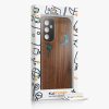 Kwmobile калъф за Samsung Galaxy A14 5G, кафяв/многоцветен, дърво/силикон, 60817.07