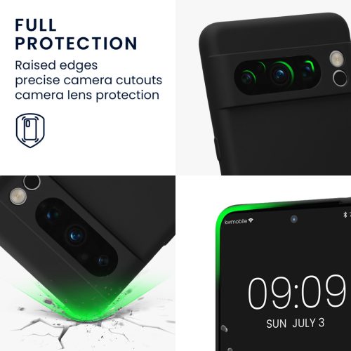 Kwmobile калъф за Google Pixel 8 Pro, черен, силиконов, 61860.01