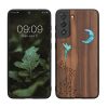 Kwmobile калъф за Samsung Galaxy S21 FE, кафяв/многоцветен, дърво/силикон, 56172.07