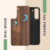Kwmobile калъф за Samsung Galaxy S21 FE, кафяв/многоцветен, дърво/силикон, 56172.07