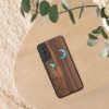 Kwmobile калъф за Samsung Galaxy S21 FE, кафяв/многоцветен, дърво/силикон, 56172.07