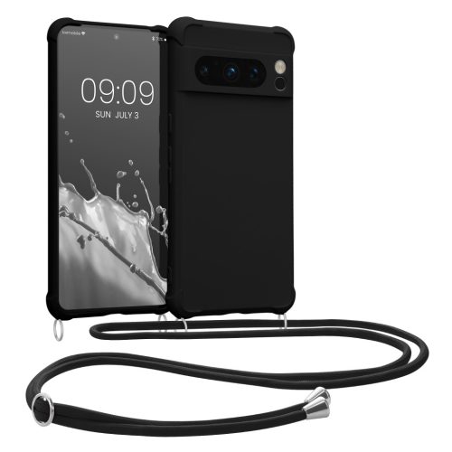 Kwmobile калъф с връзка за Google Pixel 8 Pro, черен, силиконов, 61868.01