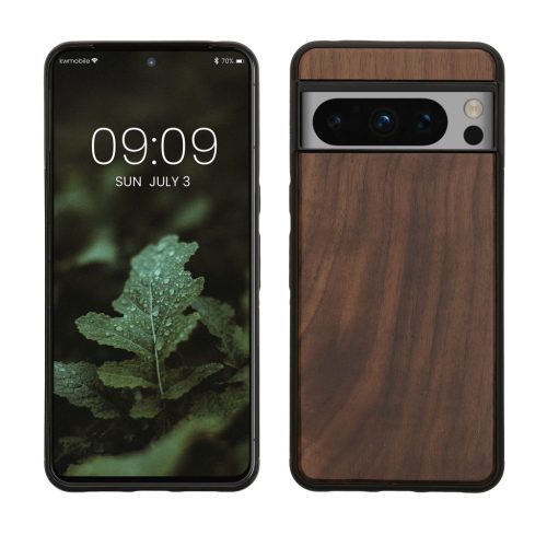 Kwmobile калъф за Google Pixel 8 Pro, кафяв, дърво/силикон, 61872.18