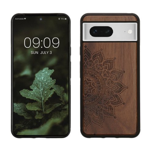 Kwmobile калъф за Google Pixel 8, кафяв, дърво/силикон, 61875.01