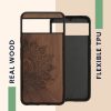 Kwmobile калъф за Google Pixel 8, кафяв, дърво/силикон, 61875.01