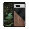 Kwmobile калъф за Google Pixel 8, кафяв/черен, дърво/силикон, 61873.01