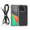 Kwmobile Кейс с подвижна връзка за Apple iPhone 15 Pro Max, Прозрачен/Черен, Поликарбонат, 62040.01