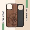 Kwmobile калъф за Apple iPhone 15, кафяв, дърво/силикон, 62011.01