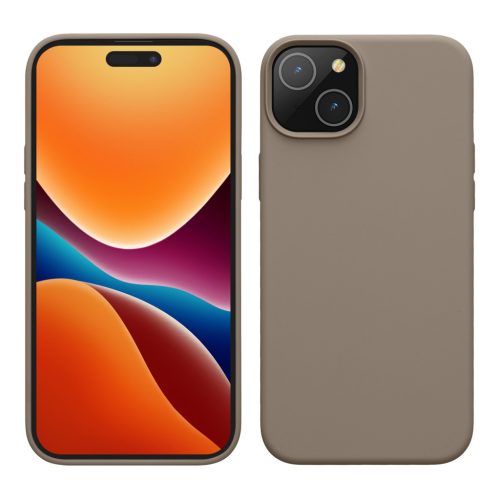 Kwmobile калъф за Apple iPhone 15, бежов, силиконов, 61953.43