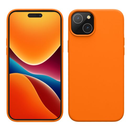 Kwmobile калъф за Apple iPhone 15 Plus, оранжев, силиконов, 61954.15