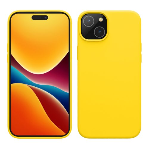 Kwmobile калъф за Apple iPhone 15, жълт, силиконов, 61953.165