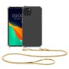 Kwmobile калъф с връзка за Apple iPhone 15, прозрачен/златист, силиконов, 62029.21