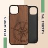 Kwmobile калъф за Apple iPhone 15 Plus, кафяв, дърво/силикон, 62012.01