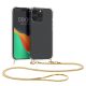 Kwmobile калъф с връзка за Apple iPhone 15 Pro Max, прозрачен/златист, силиконов, 62032.21