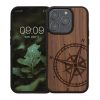Kwmobile калъф за Apple iPhone 15 Pro, кафяв, дърво/силикон, 62013.01