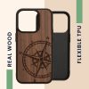 Kwmobile калъф за Apple iPhone 15 Pro, кафяв, дърво/силикон, 62013.01