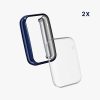Комплект 2 калъфа Kwmobile за Xiaomi Mi Band 7 Pro, прозрачен/тъмно син, силикон, KWM0000177C006C
