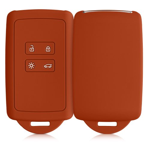 Капак за автомобилен ключ Kwmobile за Renault 4 бутона - Smart Key, оранжев, силикон, KWM000009SO043C