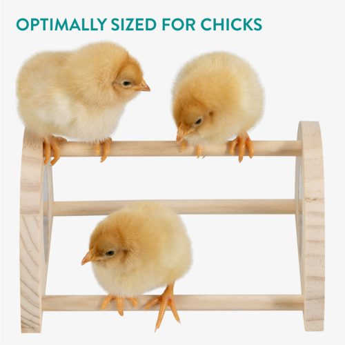 Set 4 suporturi joaca pasari Navaris, cu oglinzi, 18/16.8/14.5/12.7 cm, maro, lemn