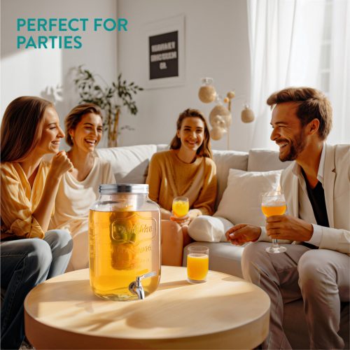 Dozator bauturi Navaris, 8L, robinet inox, infuzor fructe si insertie gheata, NAV000011FD002C