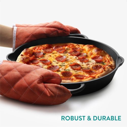 Тиган от чугун Navaris за печка / фурна / грил - 30,6 см - черен, NAV0000100Q004C