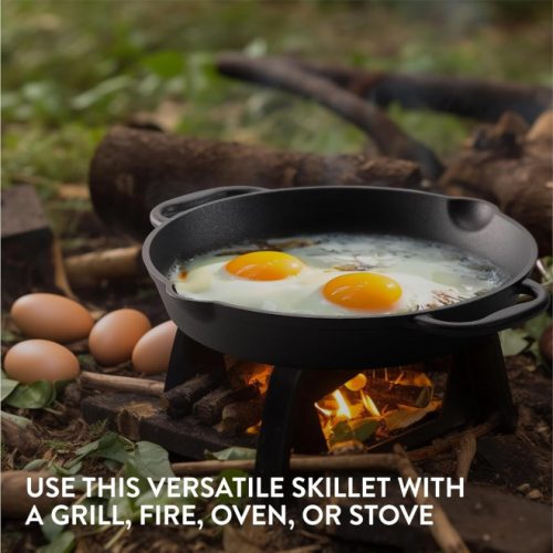 Тиган от чугун Navaris за печка / фурна / грил - 30,6 см - черен, NAV0000100Q004C