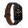 Каишка Kwmobile за Xiaomi Mi Band 7 Pro, черен/кафяв, естествена кожа, KWM0000187H004C