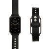 Каишка Kwmobile за Xiaomi Mi Band 7 Pro, черен/кафяв, естествена кожа, KWM0000187H004C