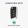 Комплект от 2 стикера за ключове Kwmobile за VW 3 бутона, черни, PVC, KWM000024UP001C