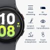 Комплект от 2 защитни фолиа Kwmobile за Samsung Galaxy Watch 5, прозрачно/черно, полимер, KWM000024WG001C