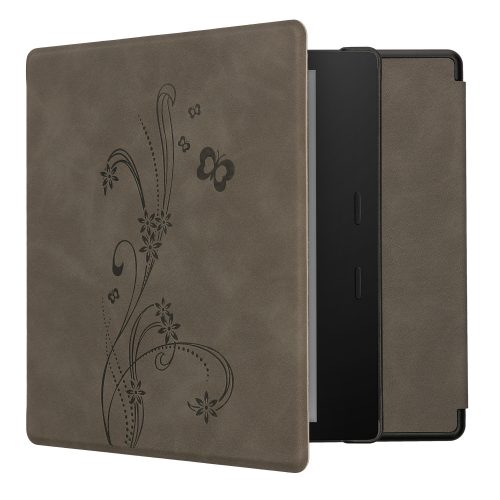 Капак Kwmobile за Amazon Kindle Oasis 10, сив, еко кожа, KWM000014ND013C