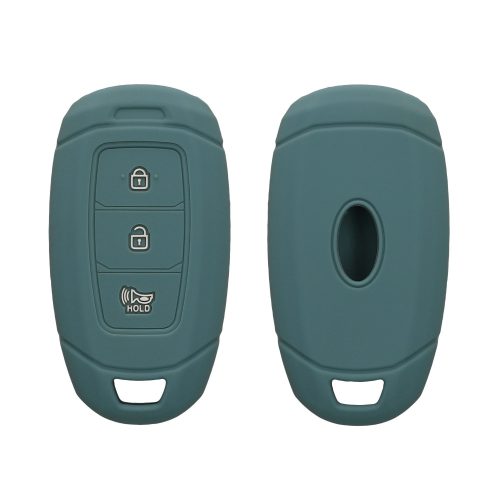 Капак за автомобилен ключ Kwmobile за Hyundai 3 бутона - Keyless Go, тъмно зелен, силикон, KWM000009FX002C