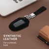Капак за автомобилен ключ Kwmobile за Peugeot/Citroen 3 бутона - Smart Key, черен/сив, екологична кожа, KWM000024XO002C